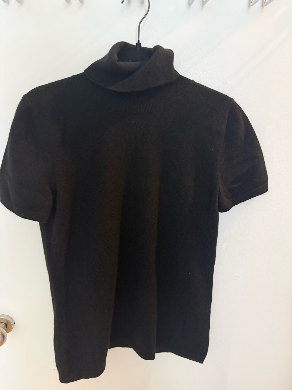 Bottega Veneta Black Short-Sleeve Turtleneck Sweater